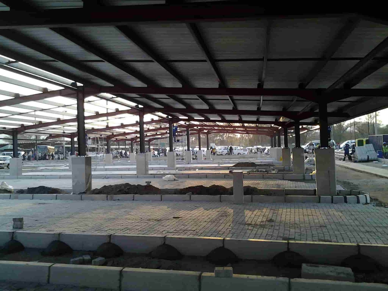 Paving Layed & Steel Frames Erected for Taxi Rank